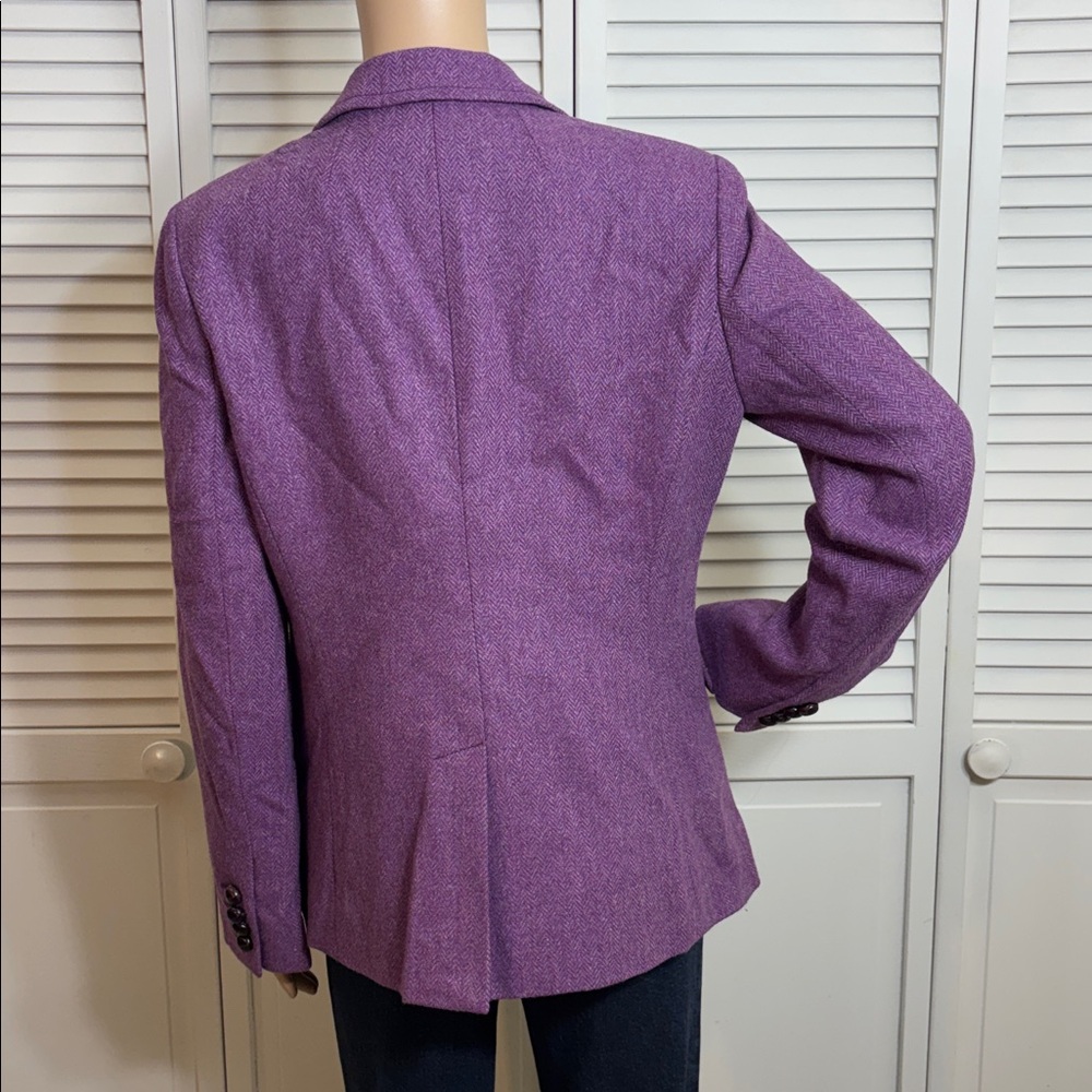 J. Crew Purple Wool Blazer Size 10 - Picture 8 of 11